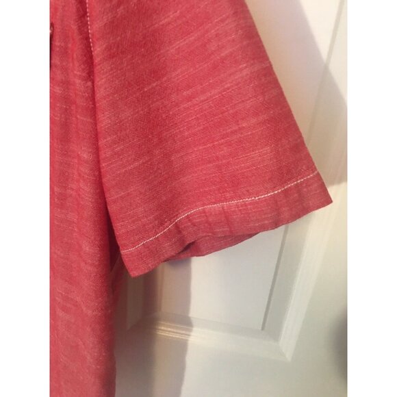 WOOLRICH Button Shirt ~‎ Men XL Red Short Sleeve Chambray Cotton Work Wear - Picture 5 of 6